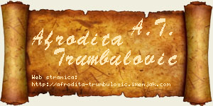 Afrodita Trumbulović vizit kartica